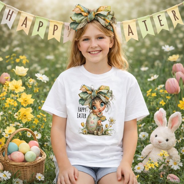 Happy Easter – Sweet Springtime Bow Tee for Kids (Creator Uploaded)