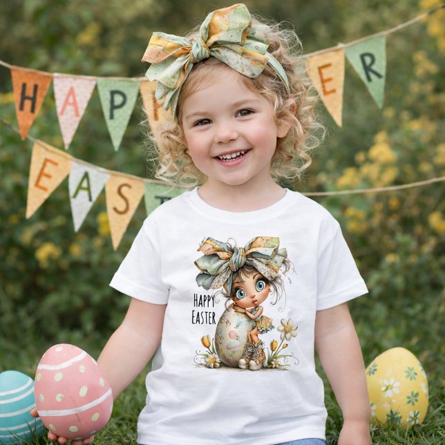 Happy Easter – Sweet Springtime Bow Tee for Kids (Creator Uploaded)