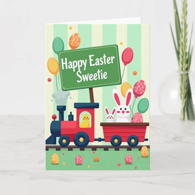 Happy Easter Sweetie Train Card (Front)