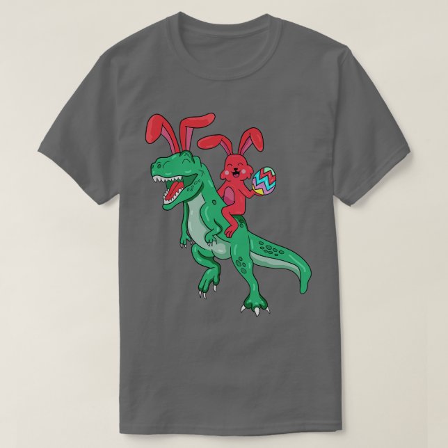 Happy Easter T Rex Bunny Dinosaur Eggs  T-Shirt (Design Front)