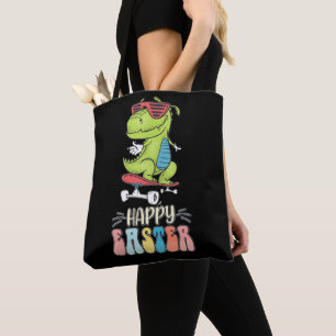 Happy Easter T Rex Dinosaur Bunny Rabbit Eggs Tote Bag