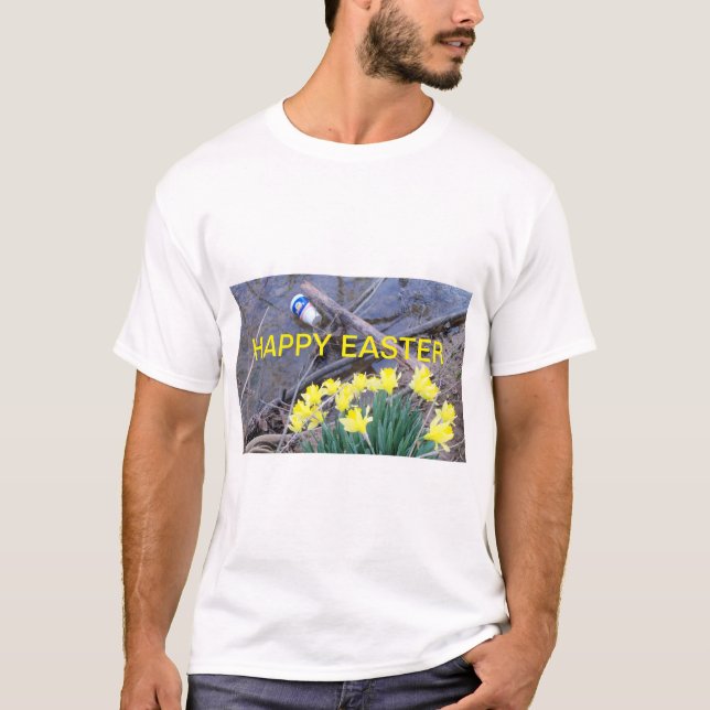 HAPPY EASTER T SHIRT FLOWERS (Front)
