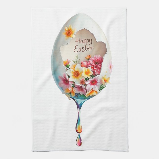 Happy Easter!  Tea Towel (Vertical)