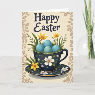 Happy Easter Teacup Spring Card