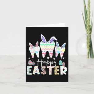 Happy Easter Teeth Tooth Rabbit Ears Dental Dentis Card