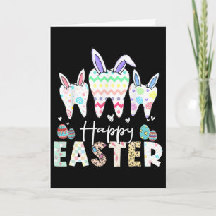 Happy Easter Teeth Tooth Rabbit Ears Dental Dentis Card