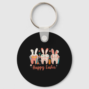 Happy Easter Teeth Tooth Rabbit Ears Dental Dentis Key Ring
