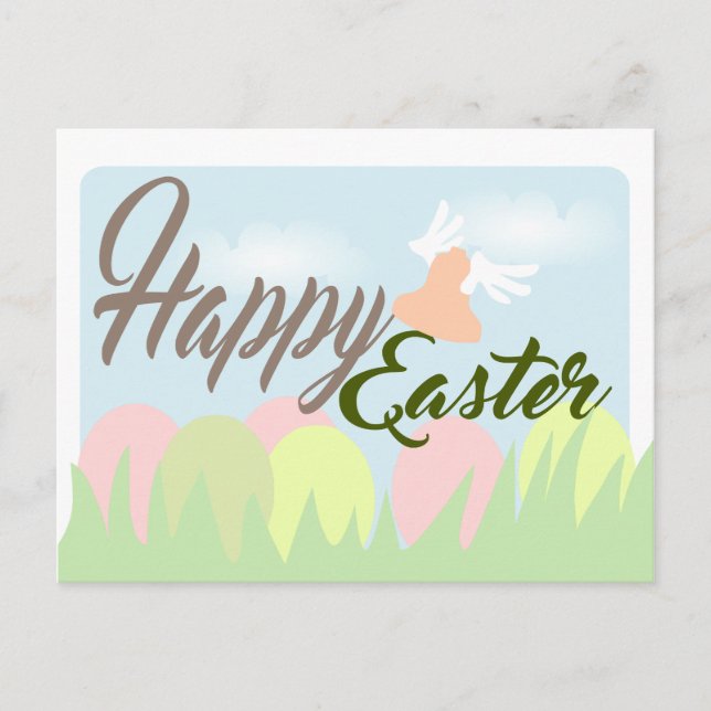 Happy Easter Tender Pastel Colours postcard (Front)
