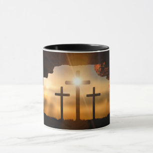 Happy Easter Three Crosses Holiday Mug