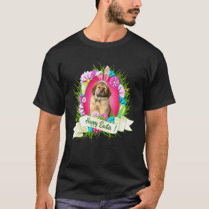 Happy Easter Tibetan Mastiff Wearing Bunny Ear Egg T-Shirt