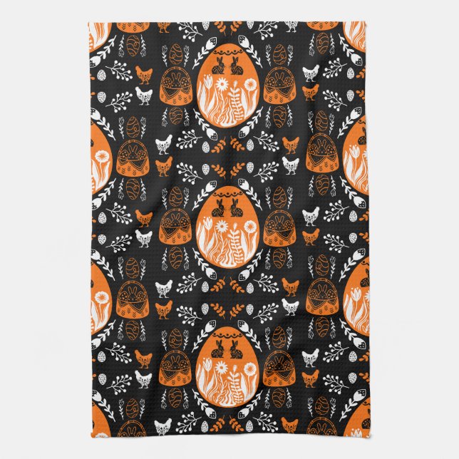 Happy Easter Time Holiday Gift Tea Towel (Vertical)