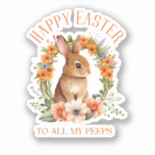 happy easter to all my peeps, funny bunny floral 