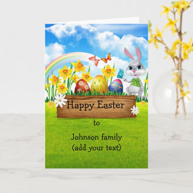 Happy Easter to family (add your text) Card (Yellow Flower)
