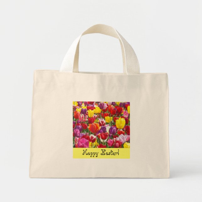 Happy Easter! Tote Bags Tulip Flowers Spring (Front)