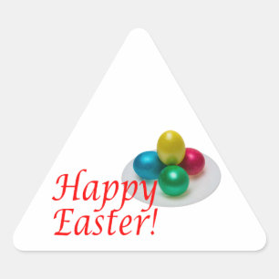 Happy Easter Triangle Sticker