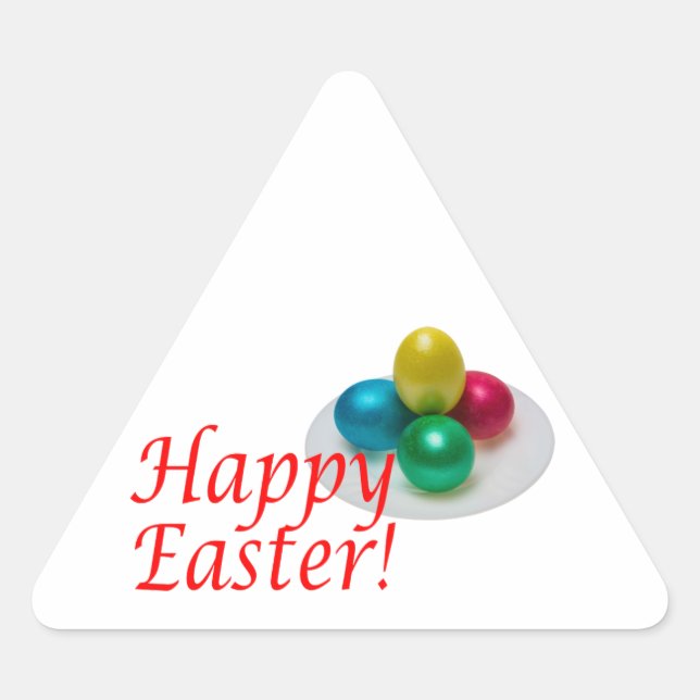 Happy Easter Triangle Sticker (Front)