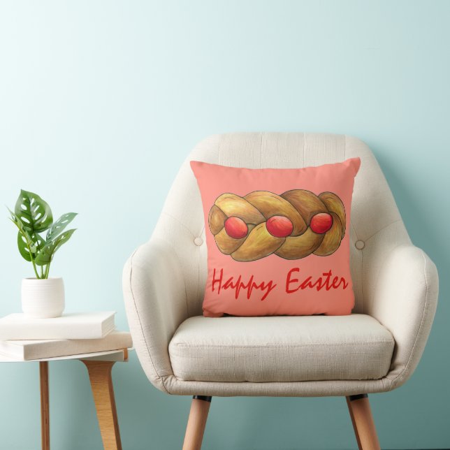 Happy Easter Tsoureki Greek Armenian Holiday Bread Cushion (Chair)
