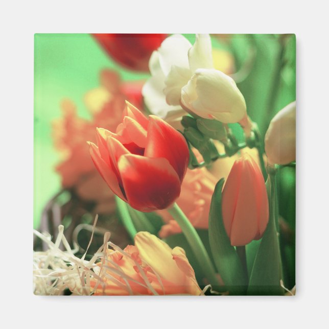 Happy Easter Tulips Magnet (Front)