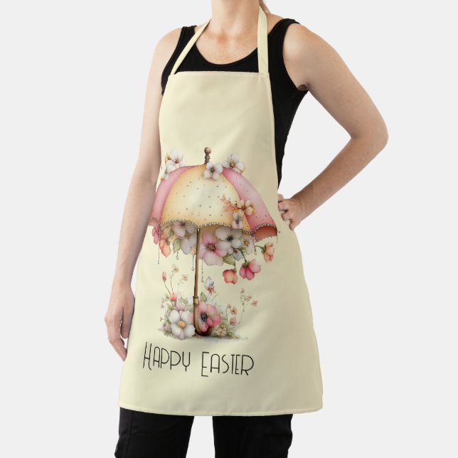 Happy Easter Umbrella and Flowers Apron (Insitu)