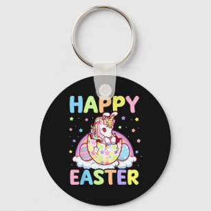 Happy Easter Unicorn Bunny Girls Kids Easter Eggs  Key Ring