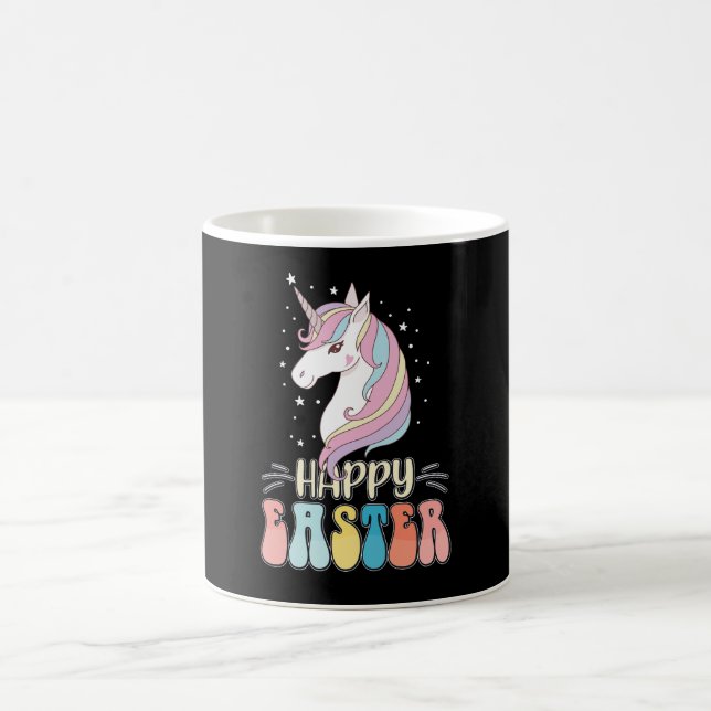 Happy Easter Unicorn Bunny Rabbit Eggs Coffee Mug (Center)