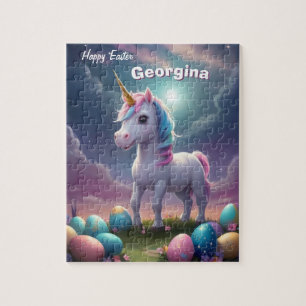 Happy Easter Unicorn Personalised Kids Jigsaw Puzzle