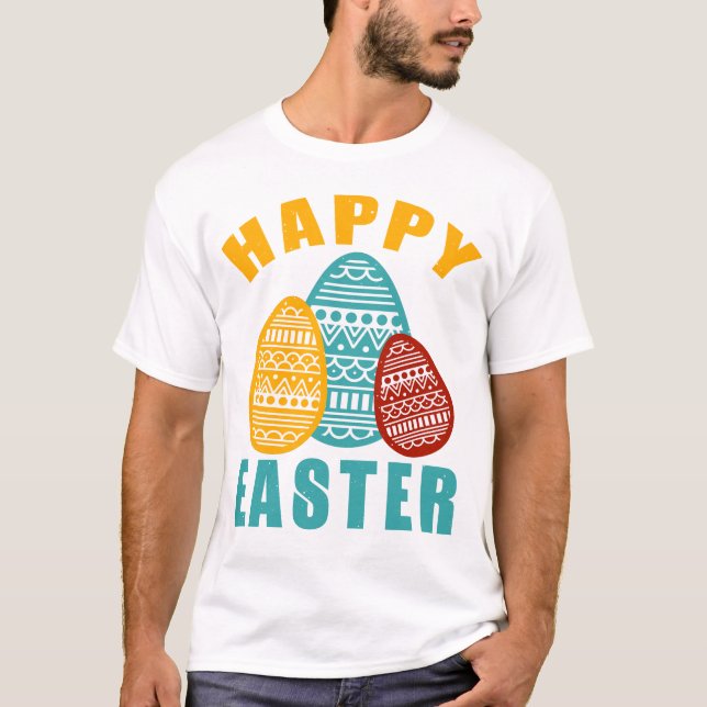  Happy Easter Unisex Heavy Cotton Tee, Spring Fest T-Shirt (Front)