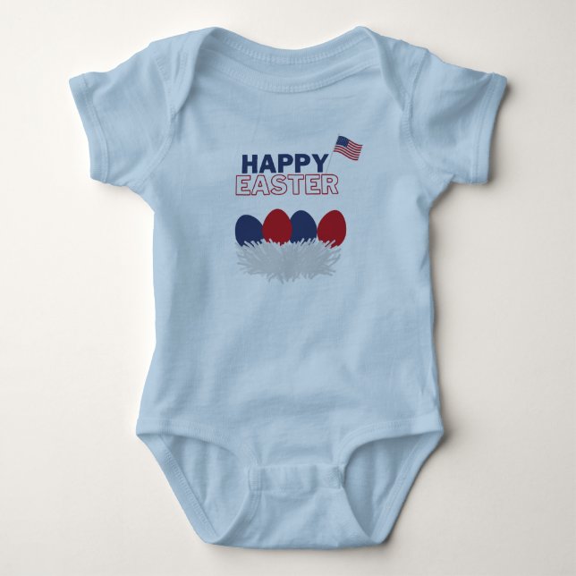 Happy Easter USA Baby Bodysuit (Front)