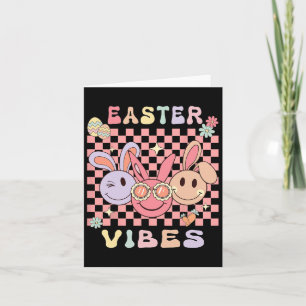 Happy Easter Vibes Bunnies Kids Toddler Girl Boys  Card