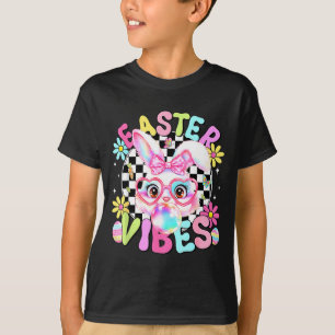 Happy Easter Vibes Cute Bunny Rabbit Bubble Gum Fa T-Shirt