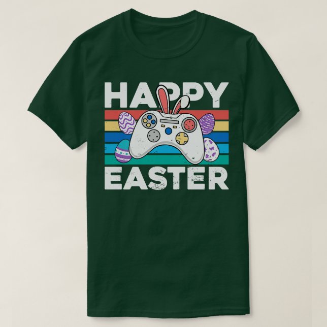 Happy Easter Video Game Bunny Gaming Controller  T-Shirt (Design Front)