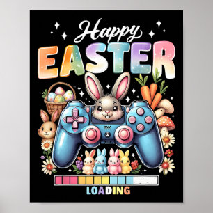 Happy Easter Video Game Controller Easter Bunny Ga Poster