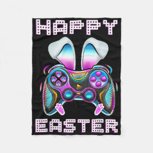 Happy Easter Video Game Controller Funny Gamer Boy Fleece Blanket