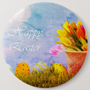 Happy Easter Vintage 6 Cm Round Badge