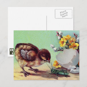 Happy Easter. Vintage Chick Holiday Postcard