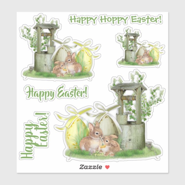 Happy Easter Vintage Easter Bunny (Sheet)