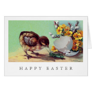 Happy Easter. Vintage Easter Chick Card