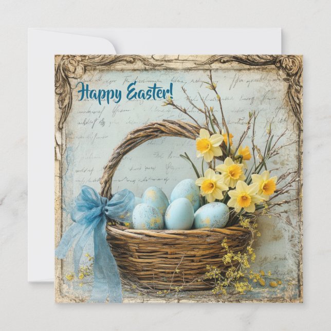 Happy Easter vintage greeting card (Front)
