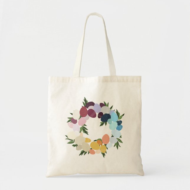 Happy Easter. Vintage Holiday Wreathe. Tote Bag (Front)