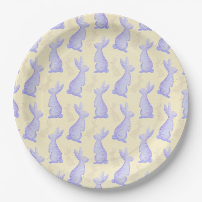 Happy Easter - Violet Bunny's pattern Paper Plate (Front)