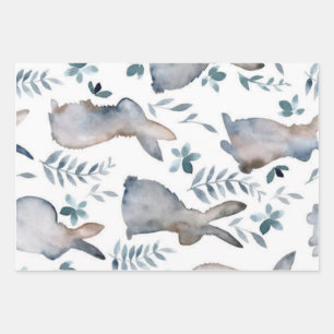 Happy Easter Wall Art Print Bunnies Wrapping Paper Sheet