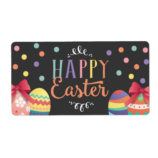 Happy Easter Water Bottle Labels, Easter Sticker (Front)