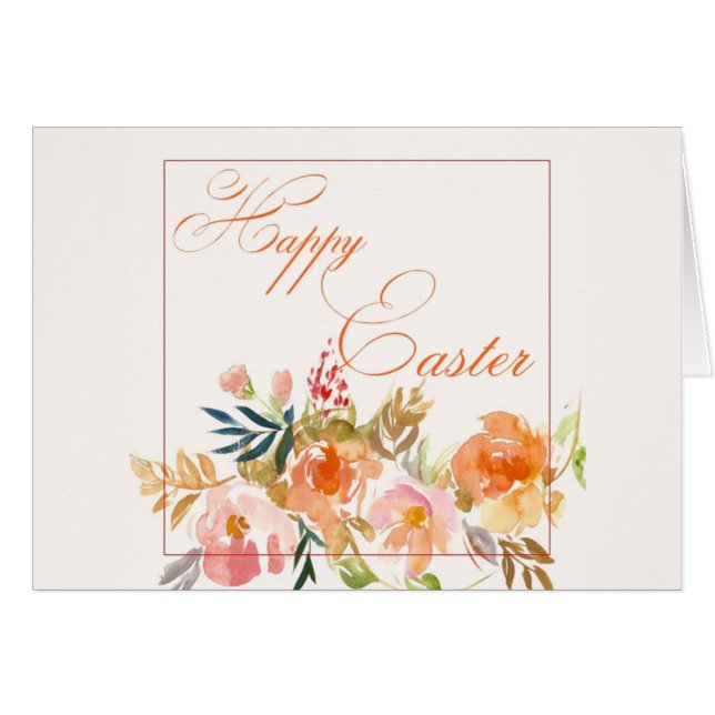 Happy Easter watercolor floral (Front Horizontal)