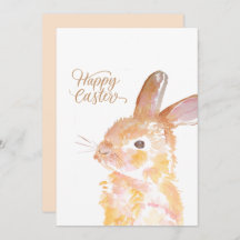 Happy easter watercolour cute bunny