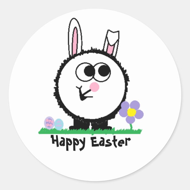 Happy Easter Weeble Sticker (Front)