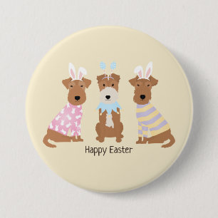 Happy Easter Welsh Terrier Dogs 7.5 Cm Round Badge