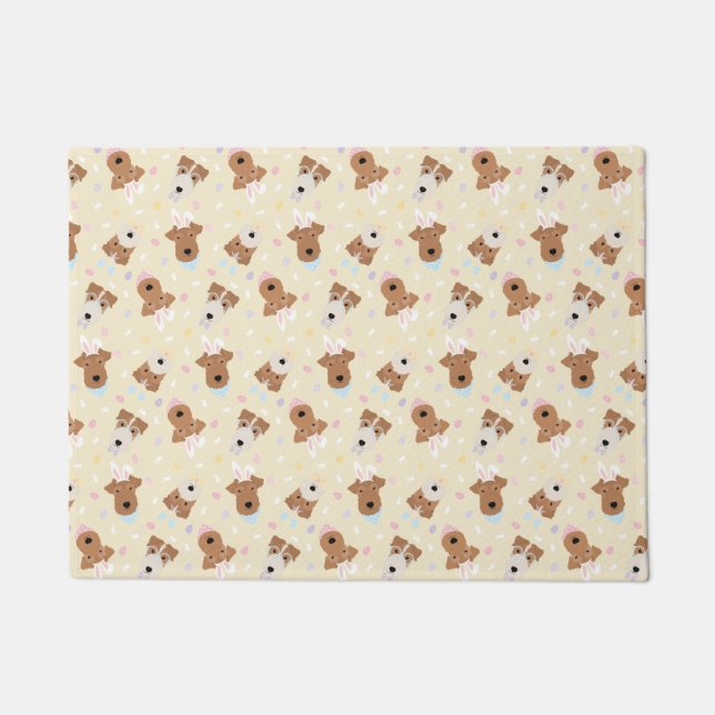 Happy Easter Welsh Terrier Dogs Doormat (Front)