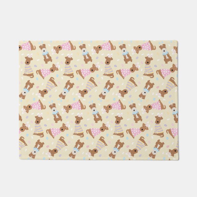 Happy Easter Welsh Terrier Dogs Doormat (Front)
