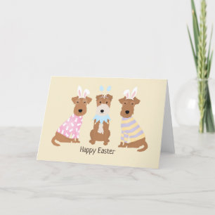 Happy Easter Welsh Terrier Dogs Holiday Card