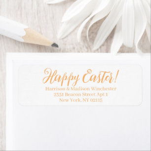 Happy Easter white orange calligraphy address